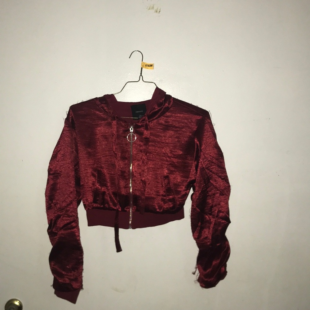 Velvet cropped hoodie